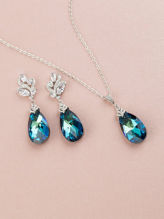 Bermuda Blue Crystal Earrings