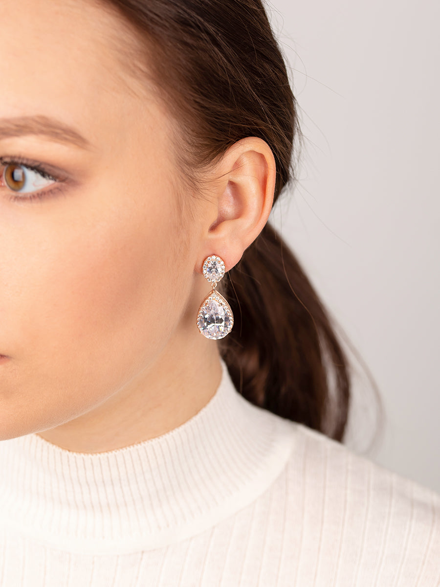 Vesta Rose Gold Drop Earrings