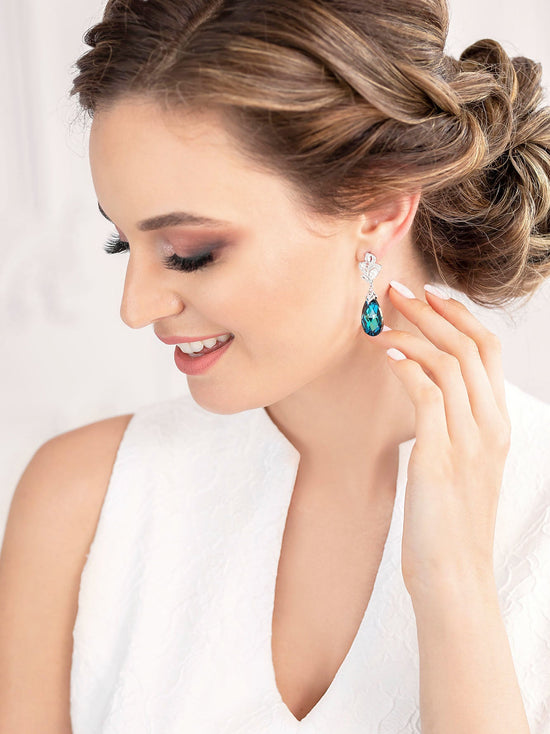 Bermuda Blue Crystal Earrings (Bridesmaid)