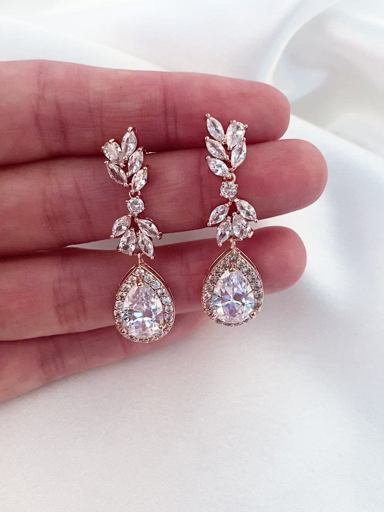 
            
                Load and play video in Gallery viewer, Rhea Rose Gold Earrings
            
        