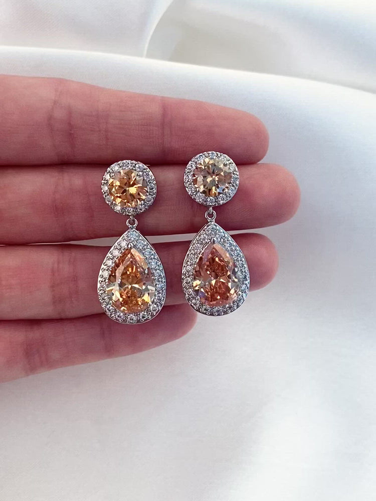 
            
                Load and play video in Gallery viewer, Diana Earrings | Champagne
            
        