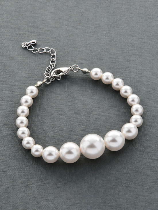 Chunky Handwoven Pearl Bracelet with Silver Accents | MelJoy Creations  Jewelry