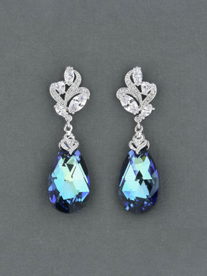 
            
                Load image into Gallery viewer, Bermuda Blue Crystal Earrings
            
        