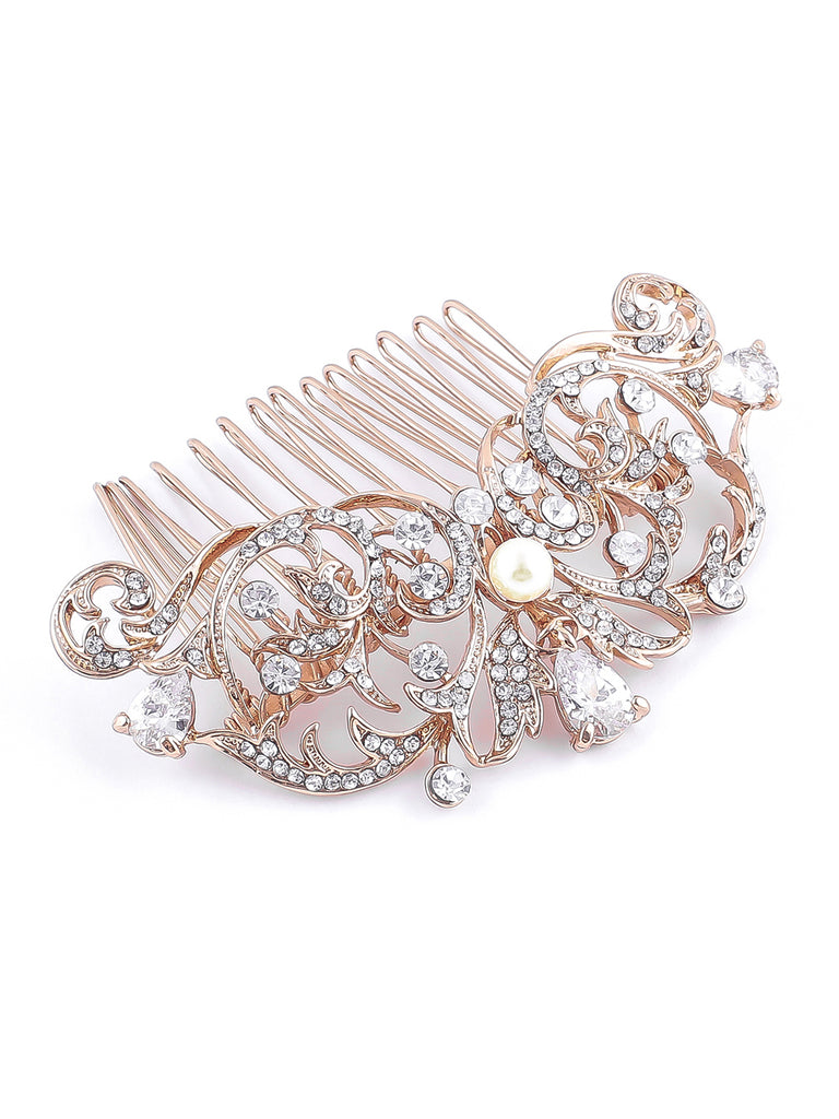 Grace Rose Gold Hair Comb – Seraphine Creations