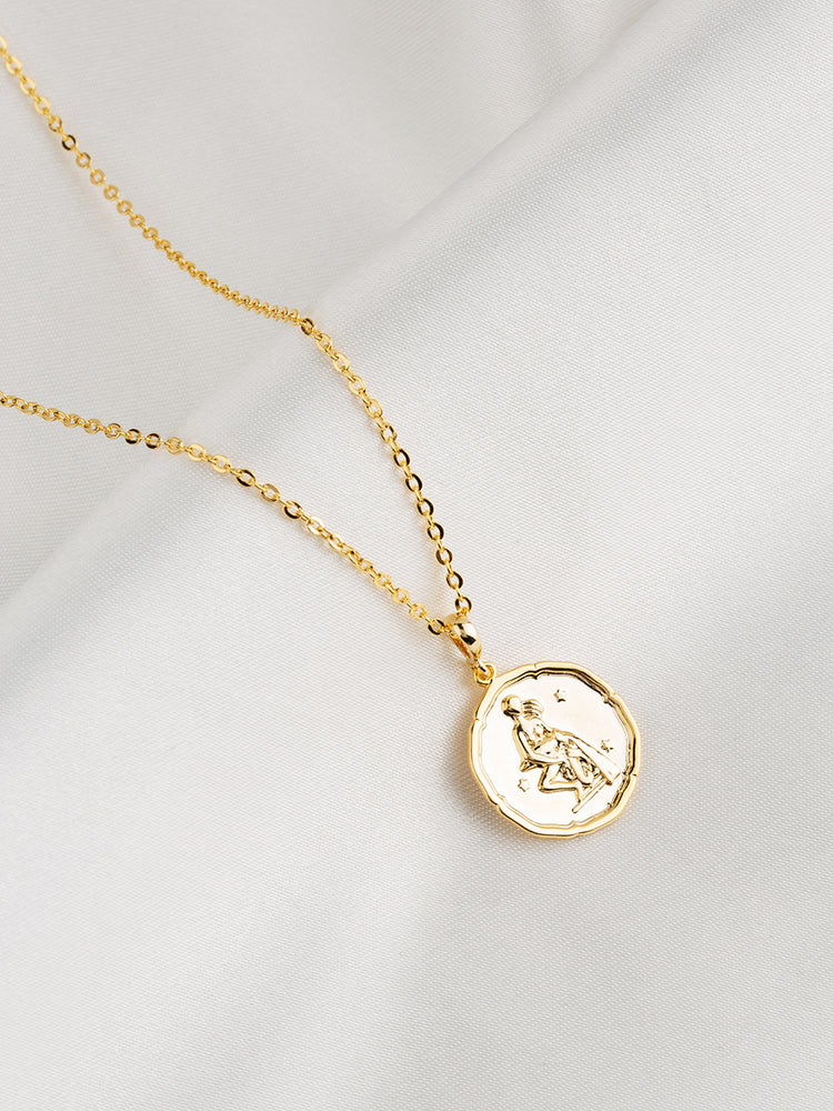 
            
                Load image into Gallery viewer, Zodiac Coin Gold Pendant
            
        