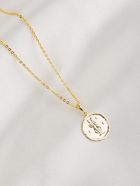 Load image into Gallery viewer, Zodiac Coin Gold Pendant
