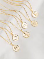 Zodiac Coin Gold Pendant