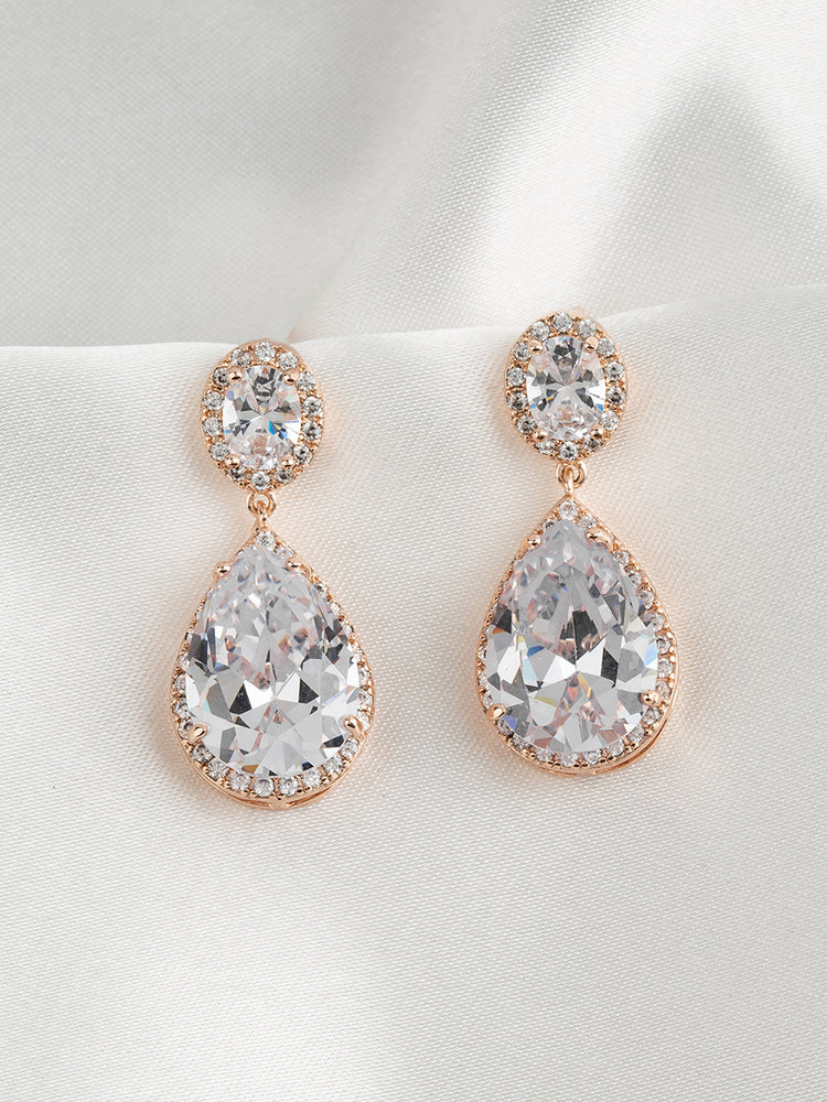 Vesta Rose Gold Drop Earrings