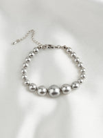 Graduated Pearl Bracelet | Grey