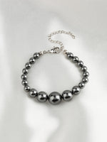 Graduated Pearl Bracelet | Grey